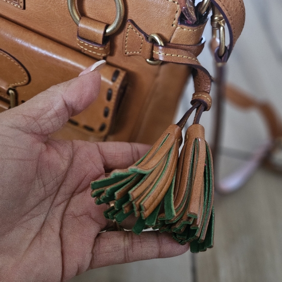 Dooney & Bourke Brown Women's Leather Top Handle Satchel Crossbody Bag. - Picture 5 of 16